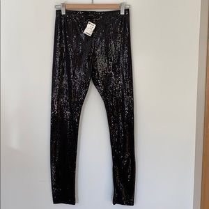 Akira sparkling black sequin leggings